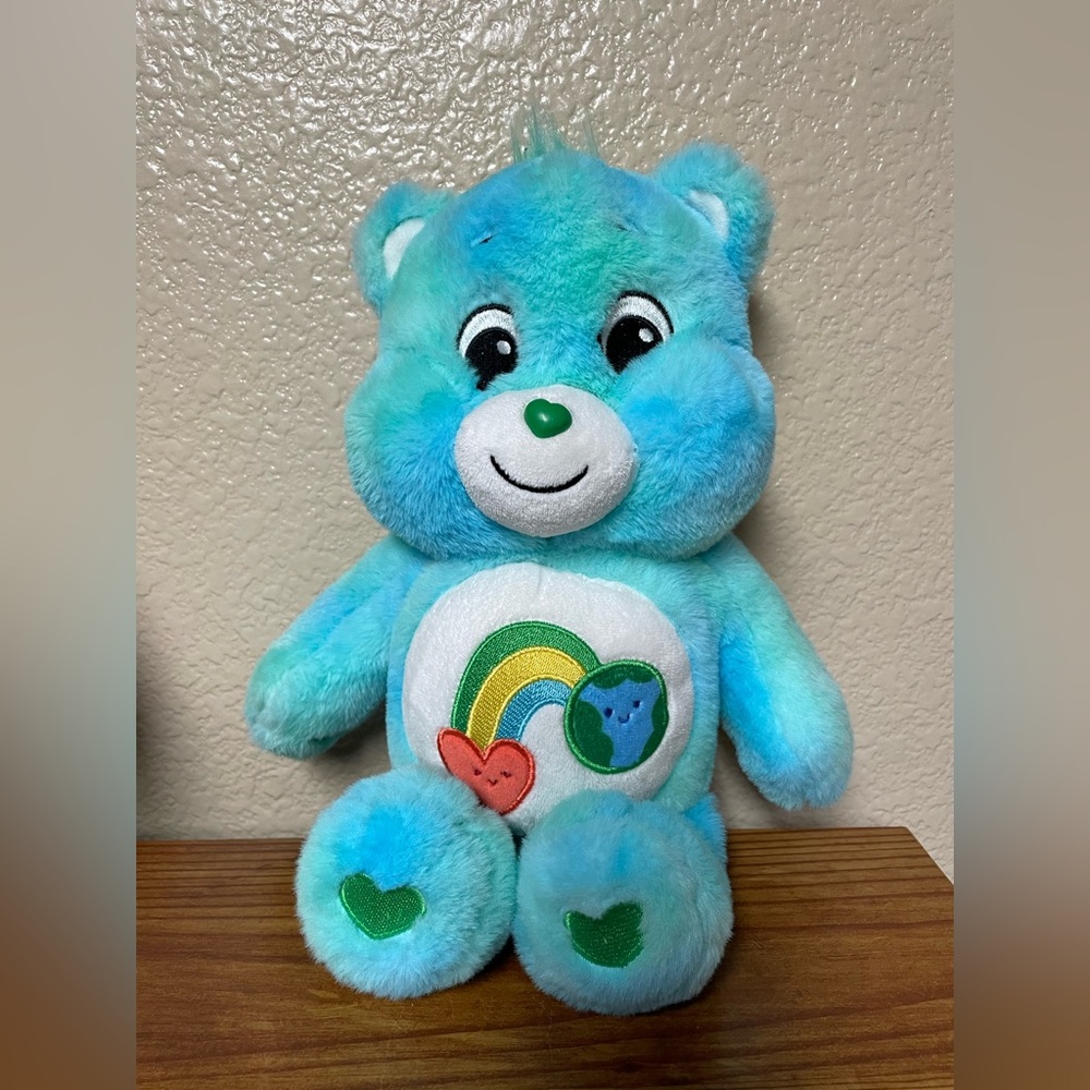 Care Bears Blue Green Plush Bear Care Bear 14”
